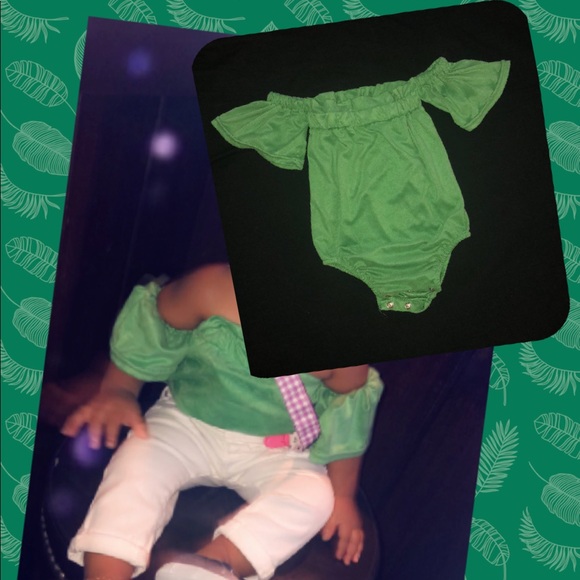 off the shoulder onesie baby